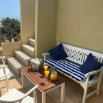 white bench on the terrace