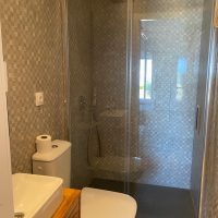 grey shower-room with WC